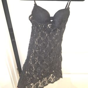 H&M Black Lace Slip Dress